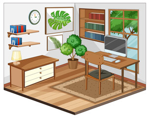 Workplace interior with furniture