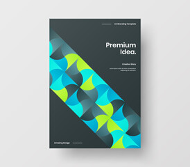 Vertical corporate identity A4 report cover. Abstract geometric vector business presentation design layout. Amazing company front page illustration brochure template.