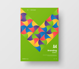 Vertical corporate identity A4 report cover. Abstract geometric vector business presentation design layout. Amazing company front page illustration brochure template.