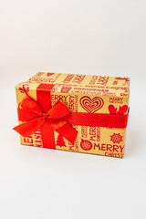 Christmas gift box isolated on white background