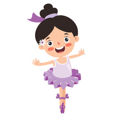 Fototapeta premium Cartoon Character Performing Classical Ballet