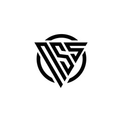 Naklejka premium Initial letter NSS triangle logo monogram simple modern vector 