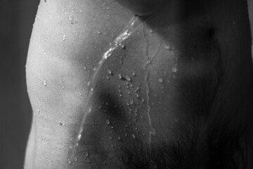 Fototapeta premium Man showering