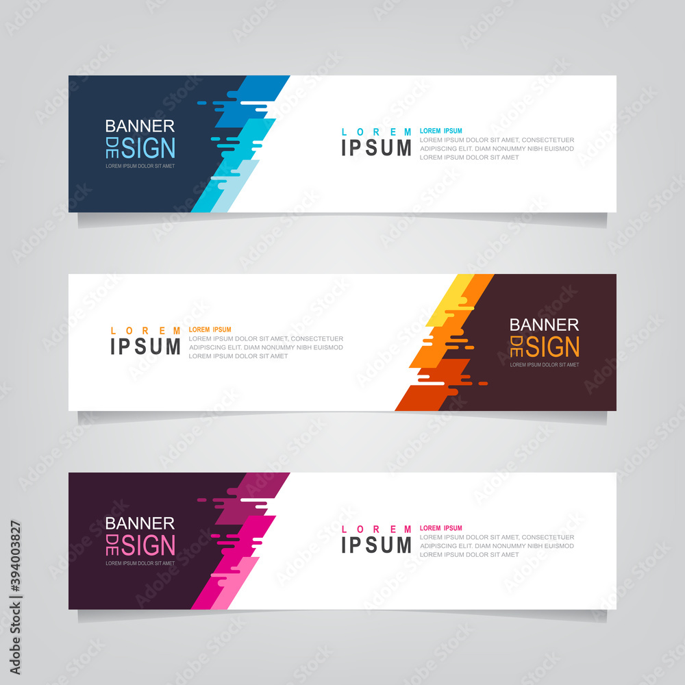 Fototapete vector abstract web banner design template. collection of web banner template. abstract geometric we