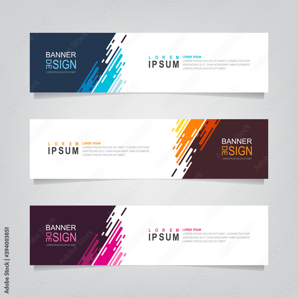 Fototapete vector abstract web banner design template. collection of web banner template. abstract geometric we