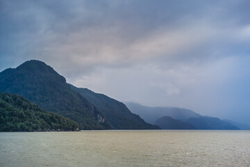 Puerto Chacabuco bay by the Patagonia - Chile.