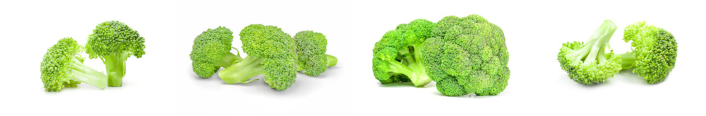 Set of fresh head of broccoli