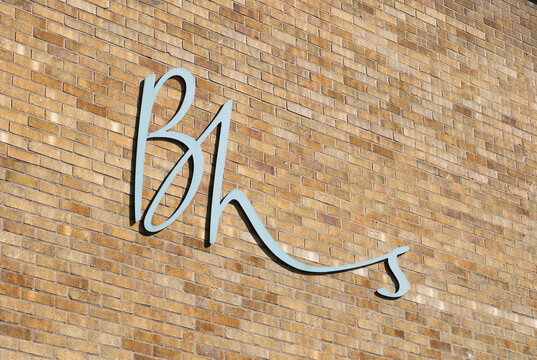 BHS logo on the High Street, Lincoln, Lincolnshire, UK - 5th April 2018