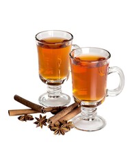 Hot drinks with cinnamon sticks