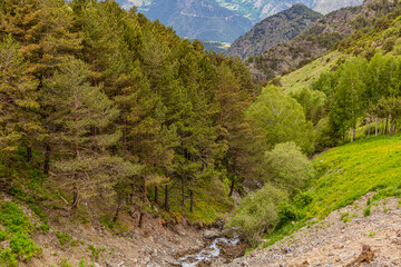 Fototapeta na wymiar Andorra, Andorra La Vella, in the Pyrénées, between France and Spain. 