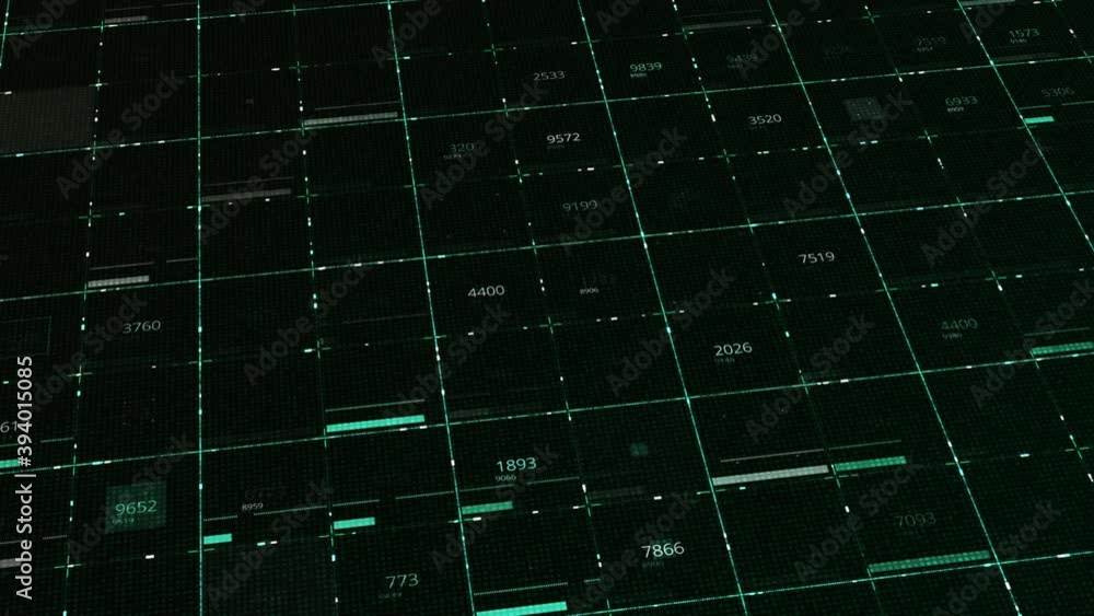 Poster stock exchange numbers in a flowing graph on black background, seamless loop. animation. financial i