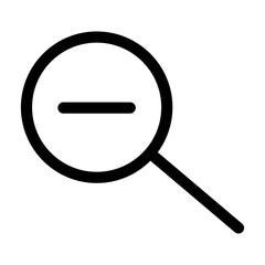 search magnifying glass with minus line style icon