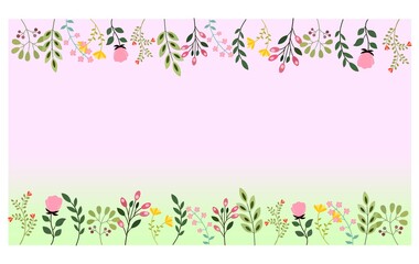 Spring floral on pink texture background
