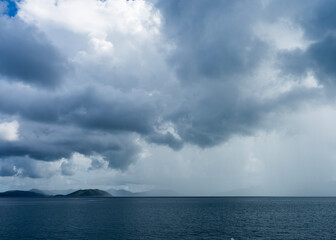 tropical storm over islands