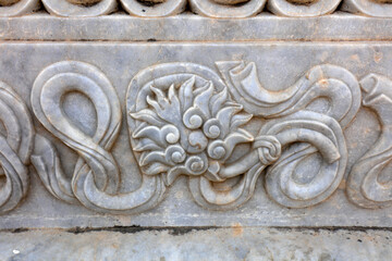 Qing Dynasty Royal Mausoleum stone carving texture, Yi County, Hebei Province, China