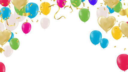 Colorful confetti and balls isolated. Festive background vector. Happy Birthday. Holiday.