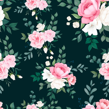 Beautiful soft floral seamless pattern design