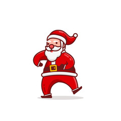 Christmas Santa Claus Cartoon Character Crazy Happy Dance Flat Design