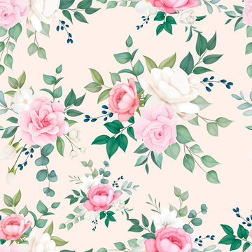 Beautiful soft floral seamless pattern design © mariadeta