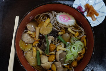 soba with mushrooms