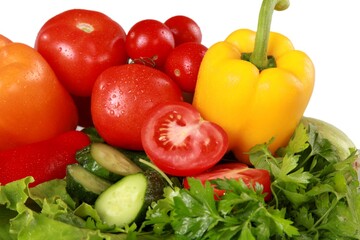 Bell pepper, tomatoes, lettuce and peppers