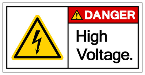 Danger High Voltage Symbol Sign ,Vector Illustration, Isolate On White Background Label. EPS10