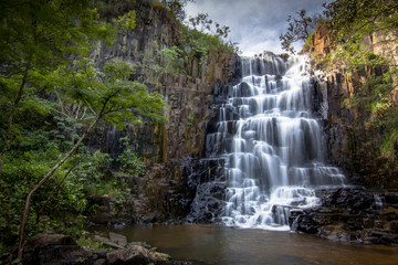 Gorgeous waterfall on hidden place in Angatuba, Brazil (Cachoeira dos mineiros)