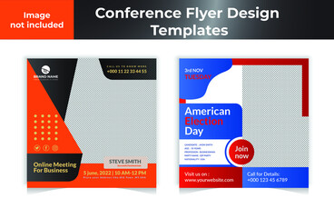 Obraz premium A Modern Set Of vector And Conference or Meeting Social media post and Banner design