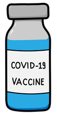 Ampoule with Covid-19 vaccine - medical concept. Simple vector illustration