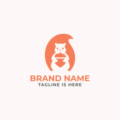squirrel negative space logo design