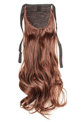 Ribbon Wavy Claret Synthetic Ponytail Hair Extensions	