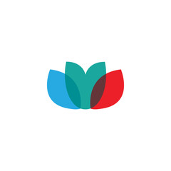 Full color tulip logo with simple style