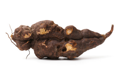 The Chinese medicine Polygonum multiflorum on white background