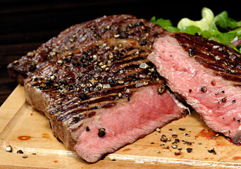 rib eye steak, medium rare