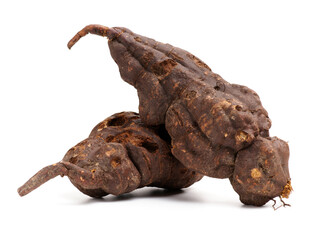 The Chinese medicine Polygonum multiflorum on white background