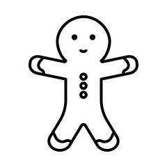 happy merry christmas ginger cookie line style icon