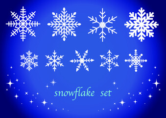 Obraz na płótnie Canvas Snowflake and twinkling illustration set