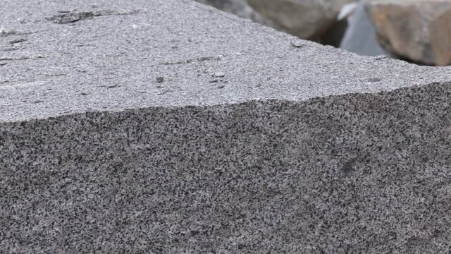 Rough granite blocks for construction industry. Granite blocks extracted through wire rope and blasting techniques
