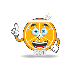 The Orange mascot character becomes a running athlete. vector illustration