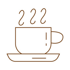 tea hot in ceramic cup line style icon