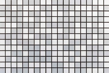 White and gray mosaic wall tile pattern and seamless background
