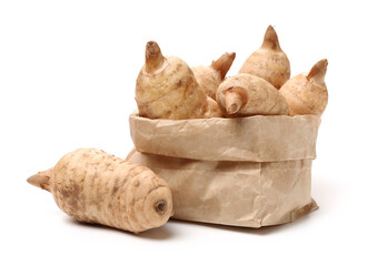  Fresh Gastrodia elata blume on white background