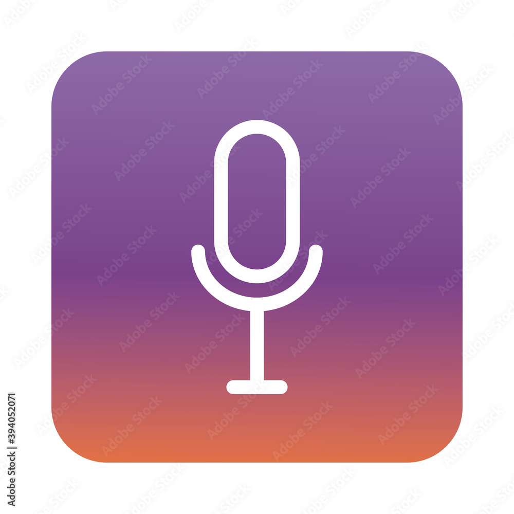 Poster microphone sound block gradient style icon