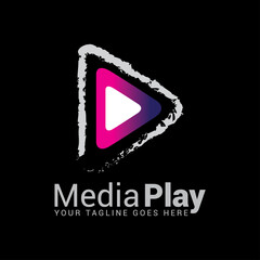 Media play logo icon vector template.