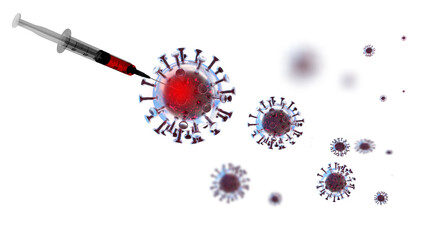 vacccine injection for covid-19 coroanavirus vaccine vaccination dna virus covid - 3d rendering