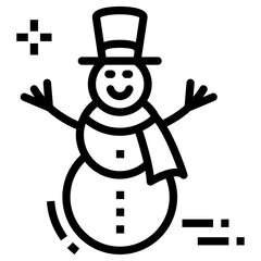 Winter Snowman Vector 