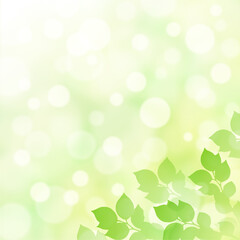 Fototapeta na wymiar 【キラキラ背景画像素材】新緑と木漏れ日の背景 正方形 右下
