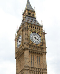 Fototapeta na wymiar Big Ben over white cloud background. London.
