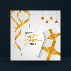 Happy New Year 2021 Vector Design For Banner Print and Greeting Background
