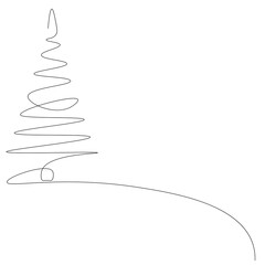 Christmas tree on white background isolated. Vector illustration